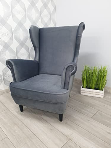 MartHome Einzelsofa Loungesessel mit Fußstütze Wohnzimmersessel, Stoffsessel - Relax Sessel TV Ohrensessel, Bequemer Loungesessel Wohnzimmer - Skandinavischer Sessel (Grau F165)