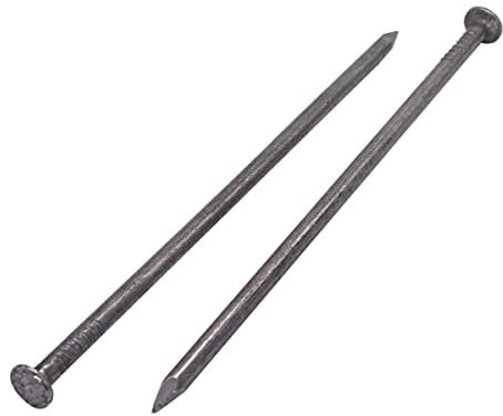 Marcopol Confezione da 30 chiodi per edilizia in acciaio al carbonio, 4,0 x 120 mm, testa rotonda piatta, multiuso, per lavori in legno (30, 4,0 x 120 mm)