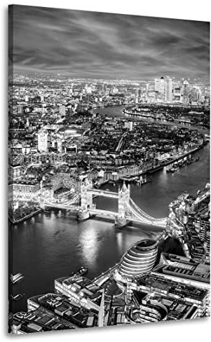 Kunstgestalten24 Leinwandbild London Black and White Wandbild Kunstdruck Raum- u. Wanddekoration Übergrößen