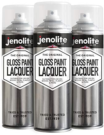 JENOLITE Spray de Laca Transparente | BRILLO | 3x500ml | Acabado Claro | Barniz Transparente | Protege la superficie y la pintura de la corrosión y el daño UV | Sellador que no amarillea
