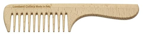 Lombard Cutlery Pettine per capelli in legno antistatico, con manico (grande) 19 cm