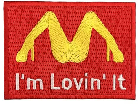 Urbanski Patch I'm lovin it zum Aufbügeln 6 x 8 cm | Aufnäher Applikation Bügelbild