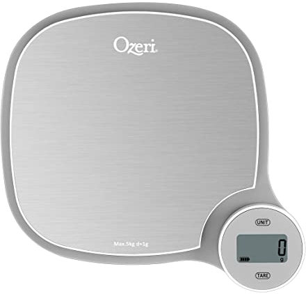 Ozeri Battery-Free Kitchen Scale, Kinetic Charging Technology, Stainless Steel