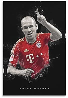 Enartly Leinwand Malerei Bild Arjen Robben Poster Room Decor Bilder für Wohnzimmer Leinwand Wandkunst für Schlafzimmer 30x50cm Kein Rahmen