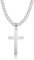 HSWYFCJY Kreuz kette Herren Kreuzkette Silber Edelstahl umgekehrtem Anhänger mit Kreuz Halskette für Männer Christliches Kreuz Halskette 20