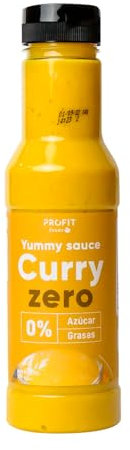 PROFIT - Yummy Sauce - Salsa baja en calorías - Ideal como aderezo para tus platos favoritos. 0% grasas y azúcares añadidos. Sin lactosa - 375 ml (Curry)
