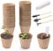 Atoke 50 Piece Seedling Pots,Seed Starter Pots Biodegradable Plants Pots,3 Pcs Mini Seedling Tools for Garden Germination Nursery Pot for Indoor Outdoor,Beige