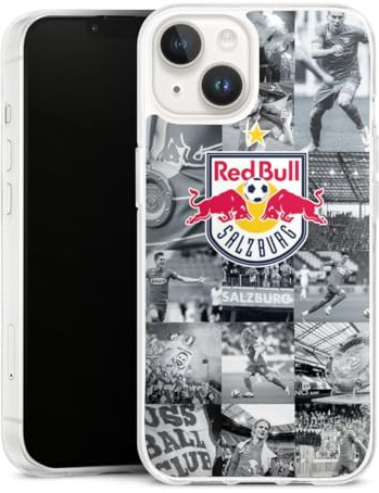 Silikon Hülle kompatibel mit Apple iPhone 14 Case transparent Handyhülle FC Red Bull Salzburg Red Bull Salzburg