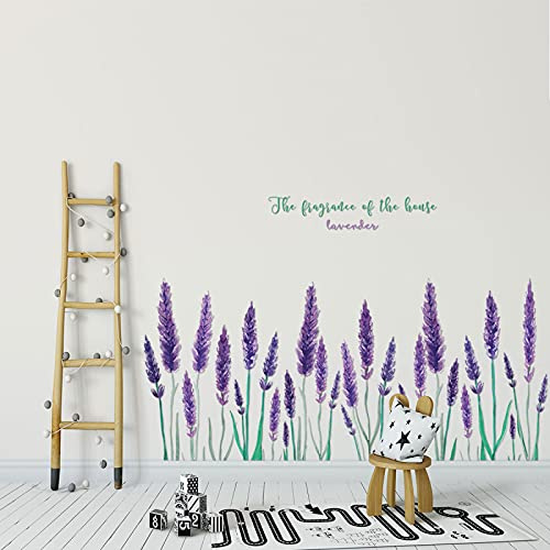 Wandtattoo Lila Lavendel 50,70Cm Wandsticker Wanddeko für Wohnzimmer Schlafzimmer Sofa Hintergrund,Wandaufkleber Kinderzimmer Mädchen und Jungs,Wandaufkleber Diy Wandkunst Dekor