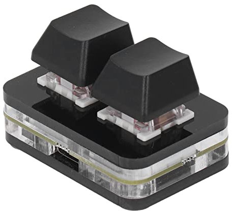 Makro-Pad, 2 Tasten Tastatur Programmier Bare Makro Mechanische Tastatur mit Rotem Schalter, Multifunktion Ale OSU-Tastatur Kopieren Einfügen Tastatur Mini-USB-Tastatur (Schwarz)