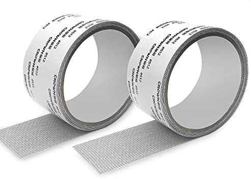 ACEBON Cinta para Reparar mosquiteras Fibra de Vidrio Cinta Adhesiva para Evitar Insectos de Mosquitos, 5cm x 200cm (Gris-2PCS)