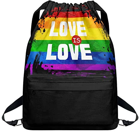 Kuiaobaty Personalisierte Tasche mit Kordelzug für Schule, Arbeit, Damen, Herren, Teenager, Schwimmtasche, Trainer-Tasche, Turn-Rucksack, Taschen, Lgbtq Pride