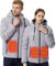 Yolimok Women's Heated Jackets with Hood, Heated Body Warmer for Men Butterfly Print Washable USB Electric Jackets with 9 Heating Zones Winter Outdoor Self Warm Clothing for Riding Skiing Fishing