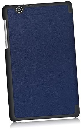 PartyKindom Funda Triple para Tablet Modelo T3 3g para Adultos, Diseño Ultrafino De Cuero Sintético, Función Soporte Horizontal para Oficina y Viajes, Color Azul Oscuro