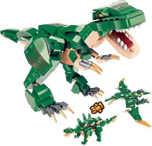 QLT QIAOLETONG Jurassic Dinosaurier 3 in1 Bauspielzeug Dino Bausteine Klemmbausteine Ideas für Erwachsene 14+ (287PCS)