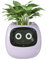 Macetas inteligentes, maceta inteligente para plantas de interior, con 49 expresiones ricas, 7 sensores inteligentes, chips AI, pantalla LCD, control de aplicaciones, macetero inteligente purple