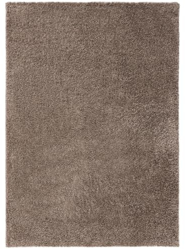 benuta Basic Hochflorteppich Soho - Taupe 360x460 cm - Kuschelig Weicher Teppich im Minimalistischen Look - Pflegeleicht - Fußbodenheizung Geeignet