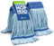 Commercial Mop Head Replacement – 2 Pack Blue Medium Microfiber Tube Mop | Industrial Wet Mops | Refill Heads, Machine Washable, Heavy Duty | Hardwood, Tile, Laminate, Vinyl Floors