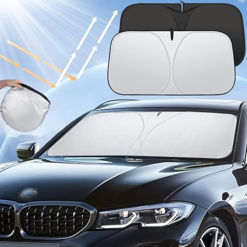 Parasol para Parabrisas de Coche, Bloquea Rayos UV, Plegable, Protección Doble Capa Contra Calor, Accesorios Interior, 145 x 80cm