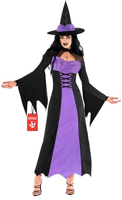 Morph, Witches Costume for Women, Halloween Costumes for Women | High-neck Polyester Dress with a Sweetheart Neckline Included, Perfect for Halloween, Great for Fancy Dress