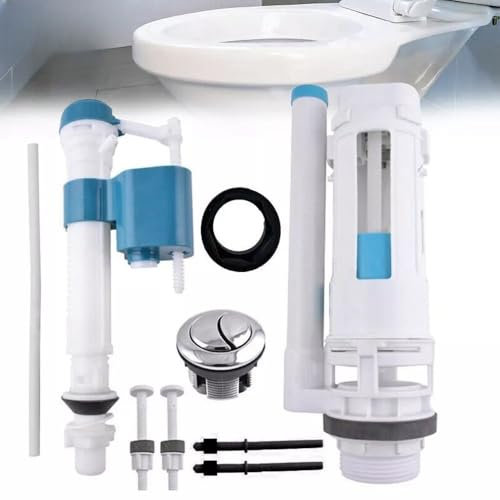 Toilet Flush System Replacement Kit, Toilet Cistern Flush Parts, Dual Flush Valve Adjustable Toilet Flush Valve Universal Toilet Flush System for Home Bathroom