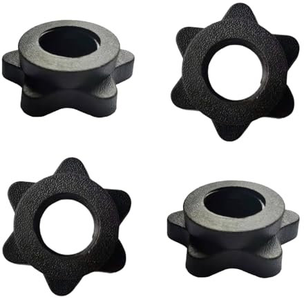 PMTFUMY 4 PCS Spin-Lock Dumbbell & Barbell Clips with Hex Nut Design ，Barbell Clips，Anti-Slip Screw Clamps for Secure Weight Lifting and Fitness Training