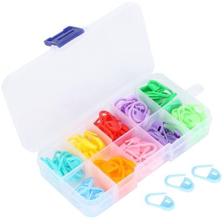 Stricken Maschenmarkierer Zähler Clover Amour Häkelnadeln Häkelnadel-Clip mit Aufbewahrungskoffer Große Nähnadel 10 Farben für den Haushalt