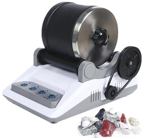OFNHJK Rock Tumbler Polisher Kit, Professional Rock Tumbler Kit, Electric Gem Grinder with Timmer Buttons, Detachable Gemstone Polisher Gift for Kids All Ages