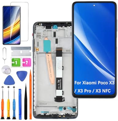 HLYGZX Pantalla de repuesto para pantalla LCD Xiaomi Poco X3 / X3 Pro, para Xiaomi Poco X3 NFC pantalla táctil digitalizador kit de piezas de reparación (negro con marco)