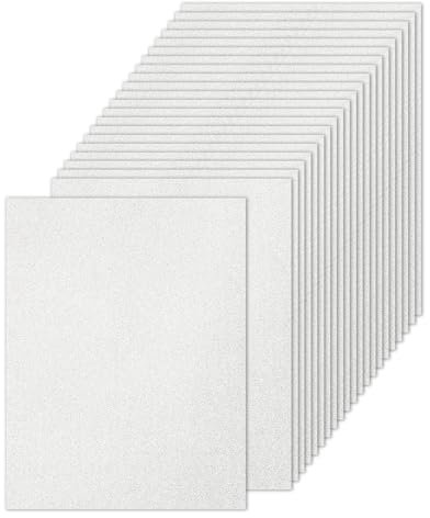 PATIKIL 20 Blatt Silber Glitzerkarton 8,5 x 11 Zoll, Glitzer Kartonpapier Rechteck Premium Funkelndes Papier Bastelkartonpapier 250gsm für Scrapbook Karte DIY Kunst Hochzeitsfeier