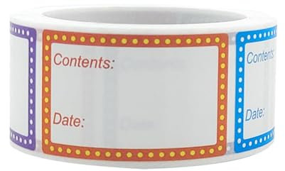 500 Pieces Freezer Labels, Food Labels and Food Stickers, Kitchen Canister, Easy Peel Off Date, for Jars, Storage Boxes, Freezer Containers (Dot, Dotted Line, Multicolor)