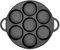 Warmiehomy Cast Iron Crepe Pan 7 Holes,Non-Stick Pancake Pan Egg Frying Pan with Double Handle for Pancake|Crepe|Egg,25cm