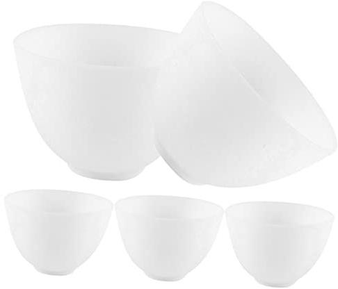 Warmhm 5pcs Silicone Mask Mixing Bowl Medium Soft Diy Beauty Accessories for Women Professional Spa Facial Mask Making Tool Convenient for Home Use