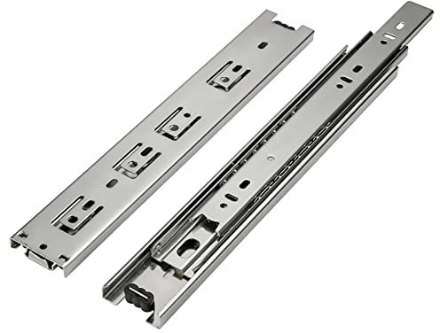 Runners de cajones de servicio pesado Railas de cajones Cocina de tobogán 100 mm de 150 mm 200 mm 3 pliegues de extensión completa Cajón de metal Cajón Tobogán Montaje lateral de servicio pesado 1