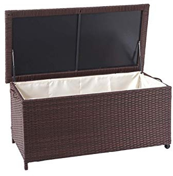 PROREGAL Poly-Rattan Kissenbox, HxBxT 51x100x50cm, Premium braun, 170L, Gartentruhe Auflagenbox Truhe