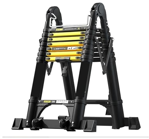 Dachbodentreppen Tragbare, ausziehbare Dachbodentreppe aus Aluminium, zusammenklappbar, for den Innen- und Außenbereich Leitern(4.1+4.1=8.2m)