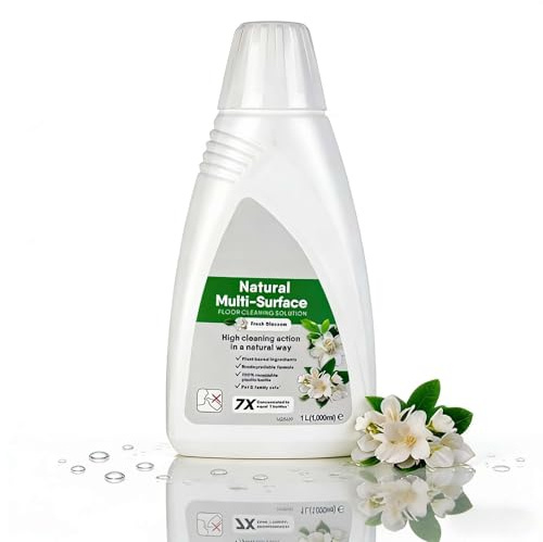 Solution de Nettoyage for Sols, 1L Parfum de Gardénia Concentré, Nettoyage en Profondeur, Ingrédients à Base de Plantes, Compatible avec Bissell Aspirateurs Balais Sec/Humide(1 Bottle)