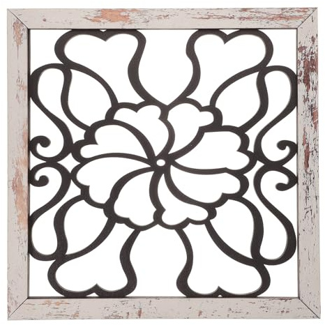 Ciieeo Arte Mural Tridimensional de Madera Marco Cuadrado, Calcomanía Decorativa Autoadhesiva para Pared Interior, Decoración para Salón y Hogar, Acabado Natural y Resistente, Diseño