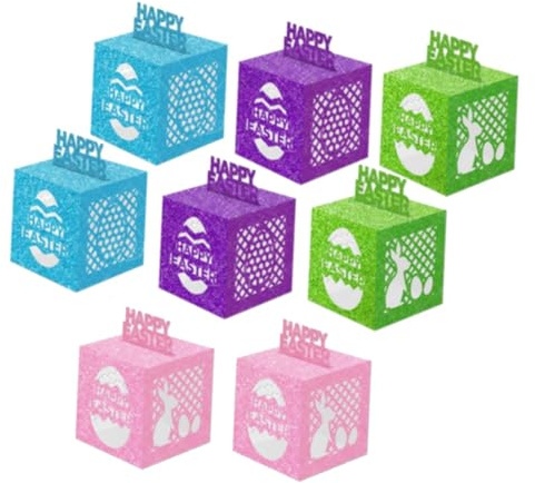 Harilla Easter Egg Gift Boxes Gift Packaging, Multifunctional, Decoration, Party Favors Containers for Biscuit Snack Cookie Goodie, 8pcs