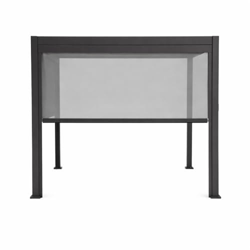 Tenda a rullo Frangisole laterale per pergola Bioclimatica con zanzariera (Antracite/Lato 3 mt)