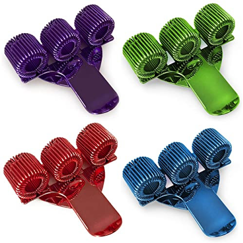 Farbige Dreifach-Stifthalter mit Clipbefestigung, ideal für Krankenschwestern und ärzte, Packung mit 4 Stück in 1 x rot, 1 x blau, 1 x grün und 1 x lila