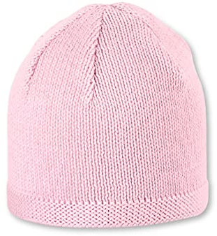 Sterntaler OCS Strickmütze - Klassische Babymütze aus Baumwollgarn (Bio) - Unisex Übergangsmütze ab Geburt - Basic Kopfbedeckung - Beanie Mütze einfarbig - rosa, Größe 33