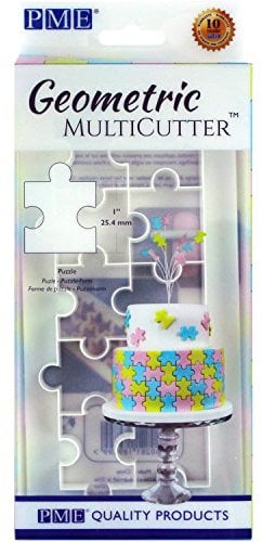 PME GMC152 - Multicutter géométrique pour gâteau - Puzzle - Taille Moyenne - 2,5 cm - Blanc
