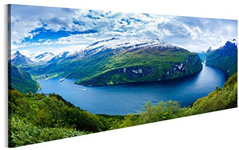 Bild Bilder auf Leinwand Geiranger Fjord schöne Natur Norwegen Wandbild, Poster, Leinwandbild NCG