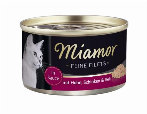 Miamor Feine Filets 100g Filets Huhn, Schinken & Reis - Sie erhalten 24 Packung/en; Packungsinhalt 100 g