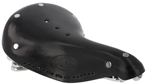 Gusti Sattel Leder - Angelo D. Fahrradsattel Ledersattel Vintage Retro Sattel mit Federung Fahrrad Cityrad Echtleder