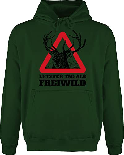 Hoodie Herren Pullover Männer - JGA Junggesellenabschied - Letzter Tag als Freiwild - 3XL - Dunkelgrün - jungegesselenabschied mann jungesellenenabschied hen party team braeutigam bräutigam