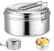 1200ml Boîte à Lunch en Acier Inoxydable,Rond Bento Lunch Box Inox,Gamelle Metal Camping,Acier Inoxydable Lunchbox,Anti-Brûlure étanches Boite Inox avec Poignée,pour école,Travail,Pique-Nique,Voyage