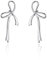 Reffeer 925 Sterling Silber Bogen-Ohrstecker für Damen, Schleife, Ohrstecker, Schleife, Tropfen-Ohrringe (A-Silver)