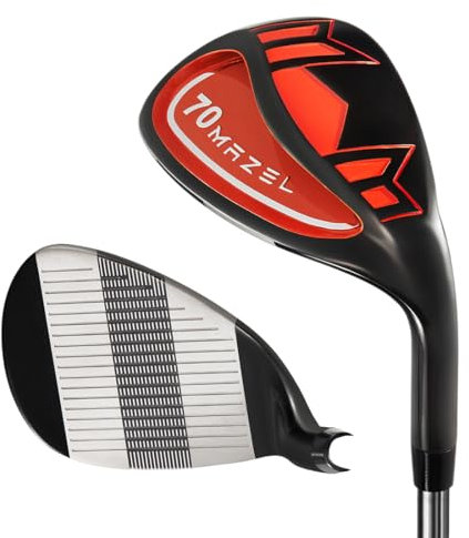MAZEL Golf Lob Wedge 68,70,72 Degree 35 Inch Right Handed, CNC Milled Face Sand Wedge,Picthing Wedge (Orange, 70 Degrees)
